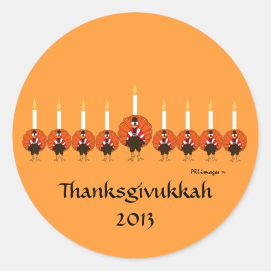 Turkije Menorah Thanksgivukkah Sticker (Voorkant)