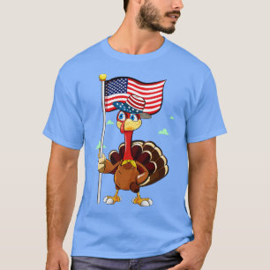 Turkije met Amerikaanse vlag 1 T-shirt