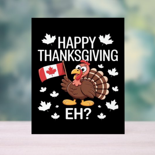 Turkije met Canada Vlag Happy Thanksgiving Day Eh Acryl Bord (Neutraal)