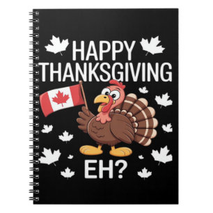 Turkije met Canada Vlag Happy Thanksgiving Day Eh Notitieboek