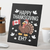 Turkije met Canada Vlag Happy Thanksgiving Day Eh Reclamebord Met Voetstuk (Insitu)