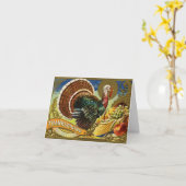 Turkije met Cornucopia Holiday Card Kaart (Gele Bloem)