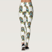 Turkije met een bijl grappige Thanksgiving Leggings (Achterkant)