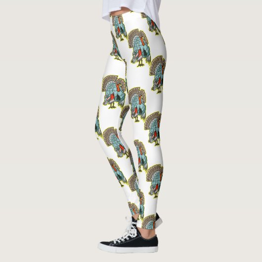 Turkije met een bijl grappige Thanksgiving Leggings (Links)