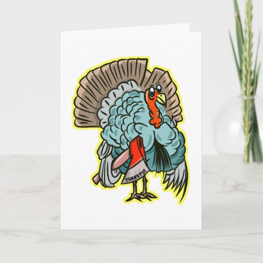 Turkije met een grappige Thanksgiving Feestdagen Kaart (Voorkant)
