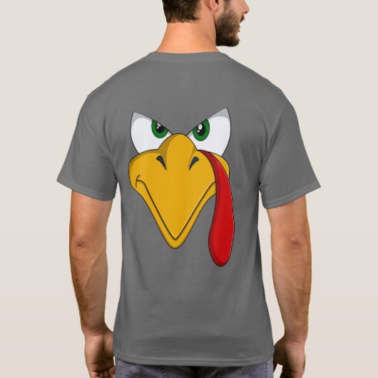 Turkije met een houding Happy Thanksgiving Holiday T-shirt (Achterkant)
