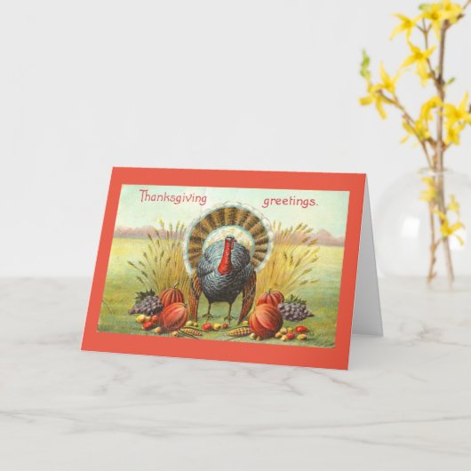 Turkije met Herfst Oogstkaart Kaart (Gele Bloem)