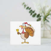 Turkije met het Pet van de Kerstman Feestdagenkaart (Staand voorkant)