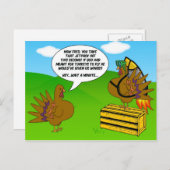 Turkije met Jetpack - Funny Thanksgiving Briefkaar Feestdagenkaart (Voorkant / Achterkant)