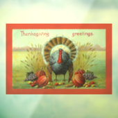 Turkije met oogstreling raamsticker (Vel 3)