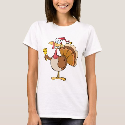 Turkije met Santa Hat T-shirt (Voorkant)
