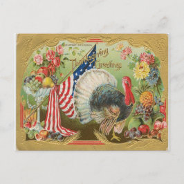 Turkije met vlag - Thanksgiving groeten Briefkaart