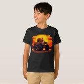 Turkije Monster Truck Sunset Retro Thanksgiving T-shirt (Voorkant volledig)