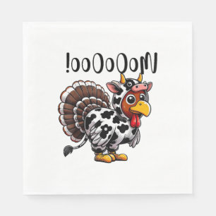 Turkije Moo Grappige Thanksgiving Fake Koe Moo Servet