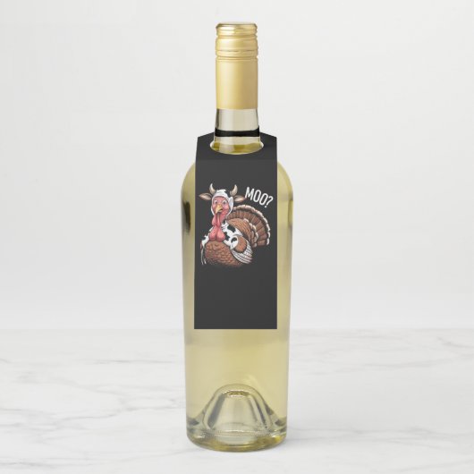 Turkije Moo Grappige Thanksgiving Flessenhanger (Op fles)