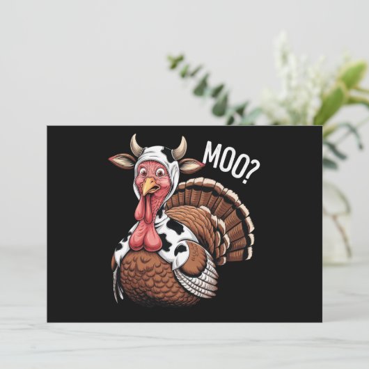 Turkije Moo Grappige Thanksgiving Kaart (Staand voorkant)