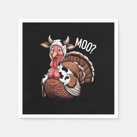 Turkije Moo Grappige Thanksgiving Servet (Voorkant)