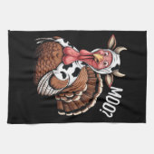 Turkije Moo Grappige Thanksgiving Theedoek (Horizontaal)