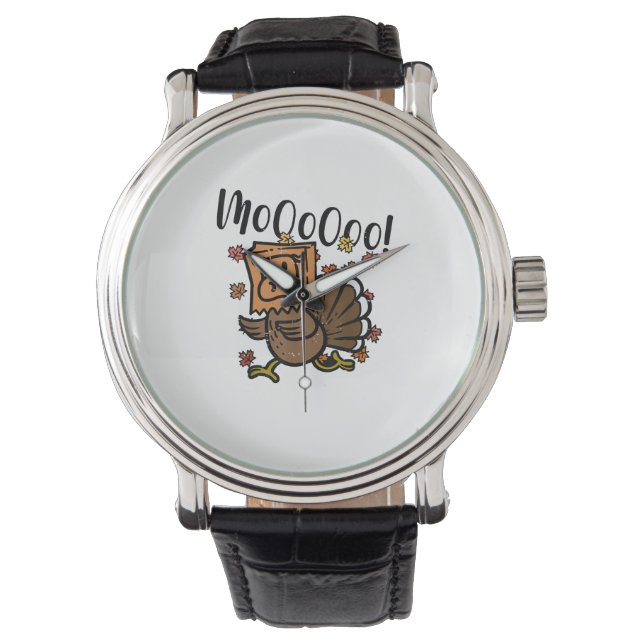 Turkije Moo Ik ben een Koe Fake Koe Grappige Thank Horloge (Voorkant)