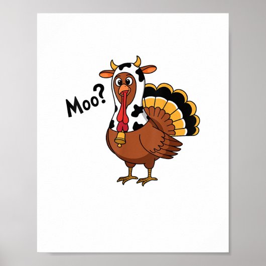 Turkije Moo Koe Grappige Thanksgiving Prestatie Sp Poster (Voorkant)