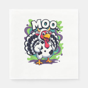 Turkije Moo Koe Grappige Thanksgiving - Schattige Servet