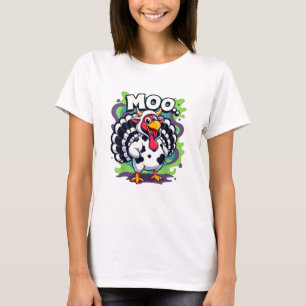 Turkije Moo Koe Grappige Thanksgiving - Schattige T-shirt
