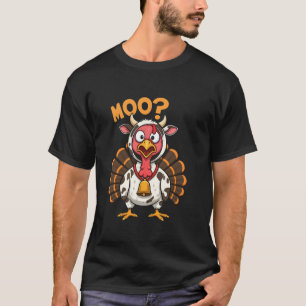 Turkije Moo Koe Kostuum Grappige Thanksgiving Fake T-shirt