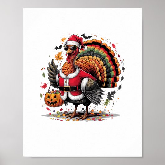 Turkije Moo Koe Kostuum Grappige Thanksgiving Hall Poster (Voorkant)