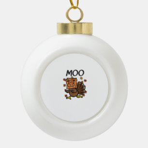 Turkije Moo Koe Kostuum Grappige Thanksgiving Turk Keramische Bal Ornament