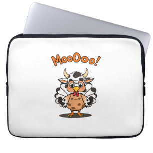 Turkije Moo Koe Kostuum Schattigee Thanksgiving Fu Laptop Sleeve