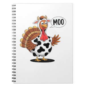Turkije Moo Thanksgiving Grappig Turkije Koe Moo F Notitieboek