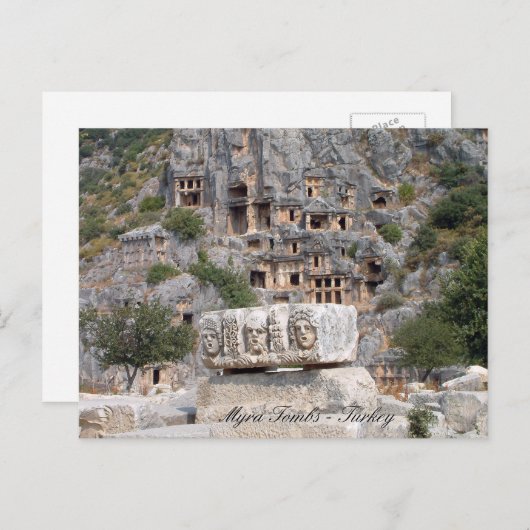 Turkije, Myra Rock Tombs, Ancient Ruins Briefkaart (Voorkant / Achterkant)