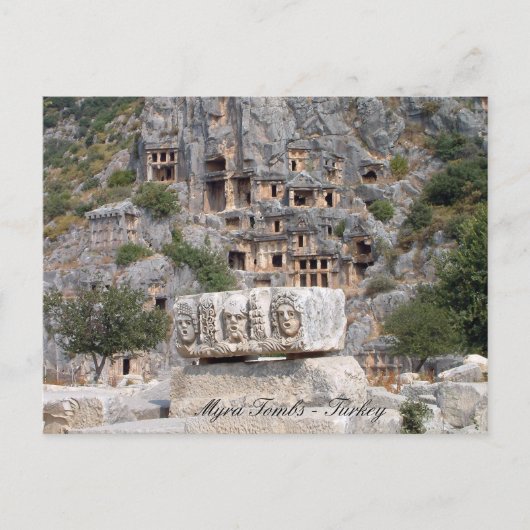 Turkije, Myra Rock Tombs, Ancient Ruins Briefkaart (Voorkant)