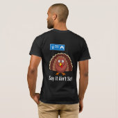 Turkije na Thanksgiving Cartoon T-shirt (Achterkant volledig)