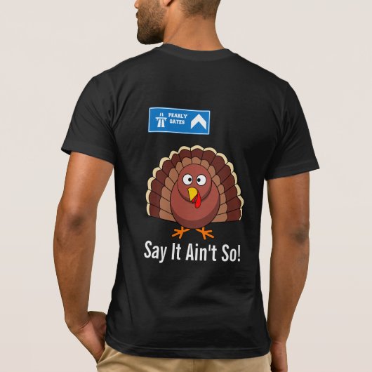 Turkije na Thanksgiving Cartoon T-shirt (Achterkant)