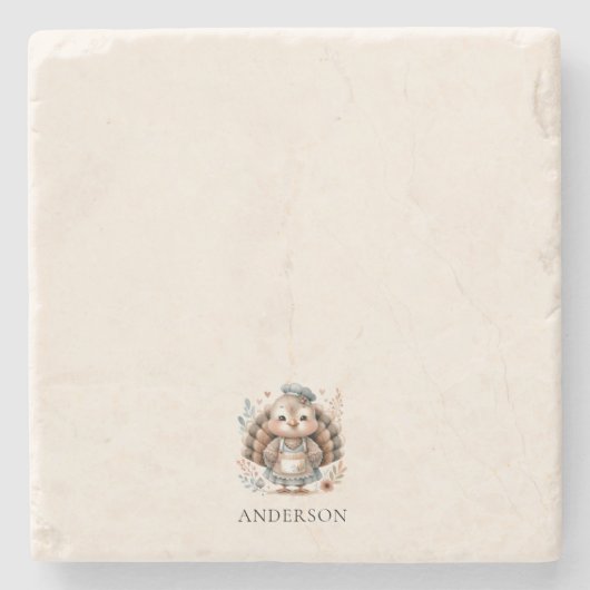 Turkije Naam toevoegen Stenen Onderzetter (Voorkant)