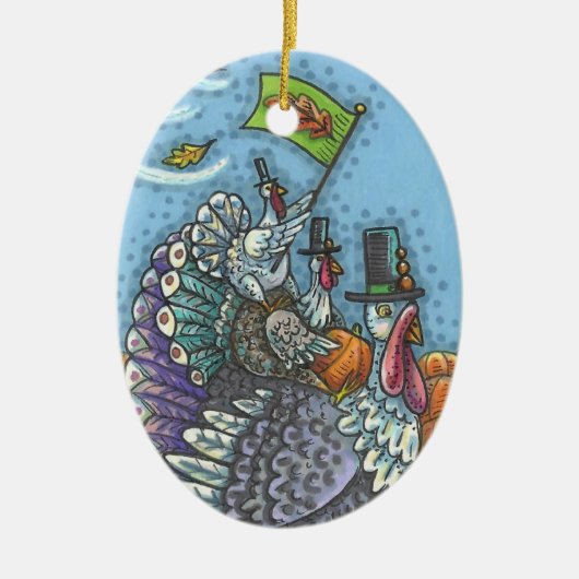 TURKIJE NATION, GOBBLERS THANKSGIVING ORNAMENT Ova (Voorkant)