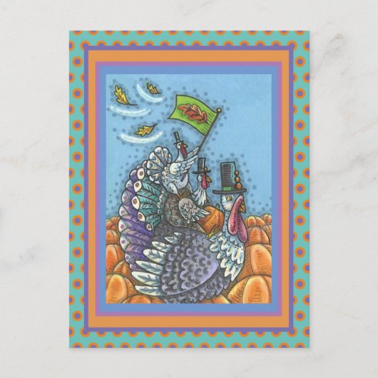 TURKIJE NATION USA, FUNNY THANKSGIVING POLITITITIS BRIEFKAART (Voorkant)