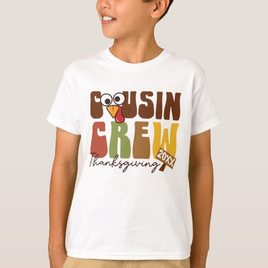 Turkije neef Crew - Schattigee familie Thanksgivin T-shirt (Voorkant)