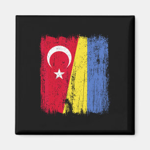Turkije Oekraine Half Vlag Turks Oekraïens Erfgoed Magneet
