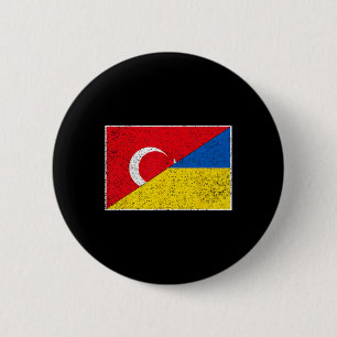 Turkije Oekraine Vlag Turkiye Turks Oekraïens Nati Ronde Button 5,7 Cm
