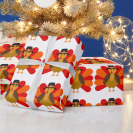 Turkije op White Wrapping Paper Cadeaupapier