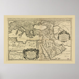 Turkije, Ottomaanse Empire Map (1680) Poster
