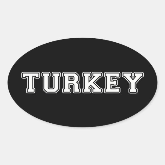 Turkije Ovale Sticker (Voorkant)