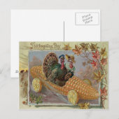 Turkije paar Corn Car Fall Bladeren Briefkaart (Voorkant / Achterkant)