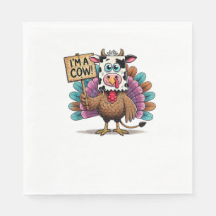 Turkije Paper Bag Moo Ik ben een Koe Thanksgiving Servet