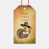 Turkije pelgrim, cornucopia Thanksgiving cadeau la Cadeaulabel (Voorkant)