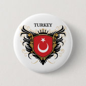 Turkije [personaliseren] ronde button 5,7 cm (Voorkant)
