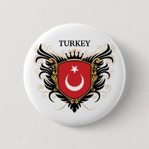 Turkije [personaliseren] ronde button 5,7 cm