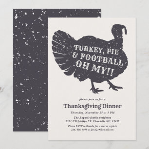 Turkije Pie Football. Thanksgiving Kaart